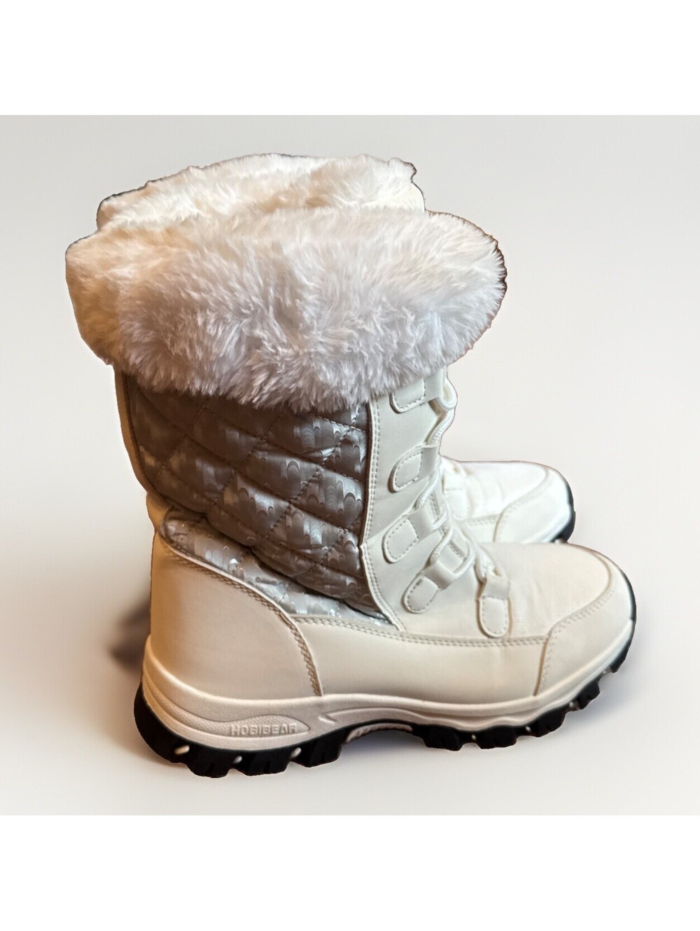 EUC Hobibear White Boots Women Size EU 40 US 8-1/2 to 9